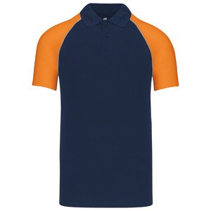 Pack of 25 POLO BASE BALL Shirts - Kariban K226 Navy/Orange