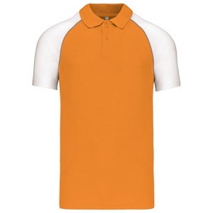 Pack of 25 POLO BASE BALL Shirts - Kariban K226 Orange/White