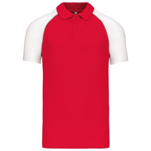 Pack of 25 POLO BASE BALL Shirts - Kariban K226 Red/White