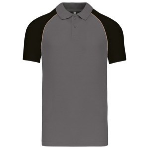 Pack of 25 POLO BASE BALL Shirts - Kariban K226 Slate Grey/Black