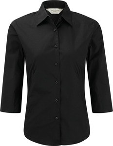 Russell Collection RU946F - Ladies' 3/4 Sleeve Fitted Shirt Black