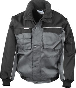 Result R71 - Workguard Zip Sleeve Heavy Duty Jacket Grey/Black