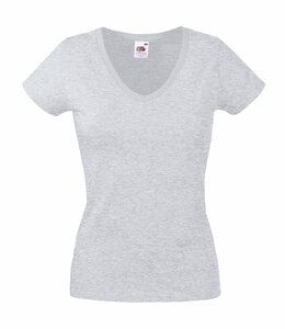 Fruit of the Loom SS047 - Lady-fit valueweight v-neck tee Heather Grey