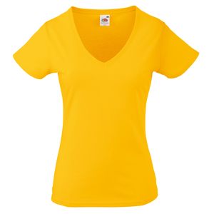 Fruit of the Loom SS047 - Lady-fit valueweight v-neck tee Sunflower