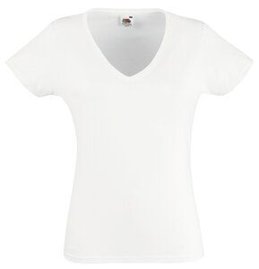Fruit of the Loom SS047 - Lady-fit valueweight v-neck tee White