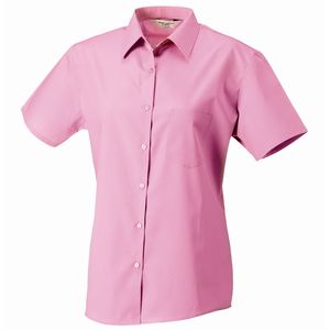 Russell Collection J937F - Womens short sleeve pure cotton easycare poplin shirt