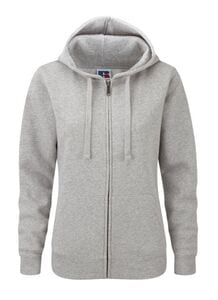Russell J266F - Women's authentic zipped hooded sweatshirt Light Oxford