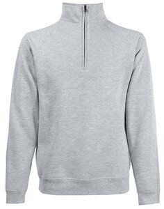 Fruit of the Loom 62-032-0 - Zip Neck Raglansweat Heather Grey