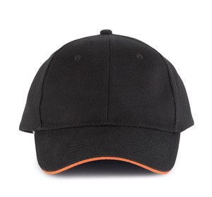 K-up KP011 - ORLANDO - MEN'S 6 PANEL CAP Black / Orange