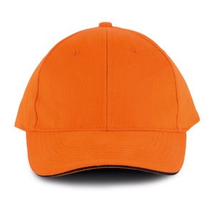 K-up KP011 - ORLANDO - MEN'S 6 PANEL CAP Orange / Navy