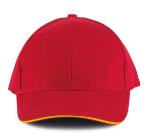 K-up KP011 - ORLANDO - MEN'S 6 PANEL CAP Red / Yellow