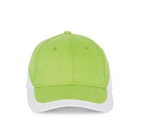 K-up KP045 - RACING - BI-COLOUR 6 PANEL CAP Lime / White