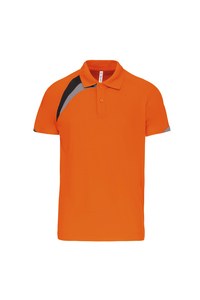 ProAct PA458 - KID'S SHORT SLEEVE POLO SHIRT Orange / Black / Storm Grey