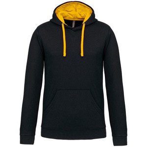 Kariban K446 - CONTRAST HOODED SWEATSHIRT Black / Yellow