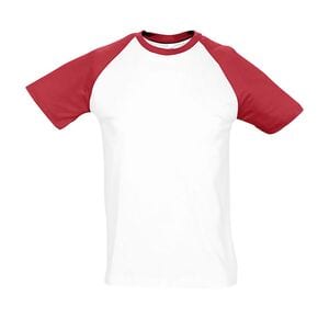 SOL'S 11190 - Funky Men's Two Colour Raglan Sleeve T Shirt White/Red