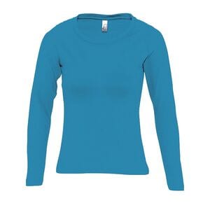 SOL'S 11425 - MAJESTIC Women's Round Neck Long Sleeve T Shirt Aqua