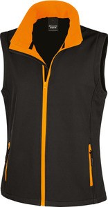 Result R232F - Core Ladies Printable Softshell Bodywarmer Black / Orange