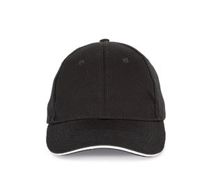 K-up KP153 - SANDWICH PEAK CAP - 6 PANELS Black / White