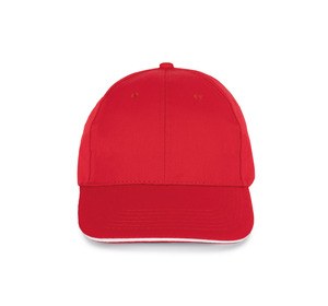 K-up KP153 - SANDWICH PEAK CAP - 6 PANELS Red / White