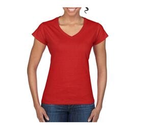 Gildan GN647 - Naisten V-aukkoinen t-paita 100% puuvillaa Red