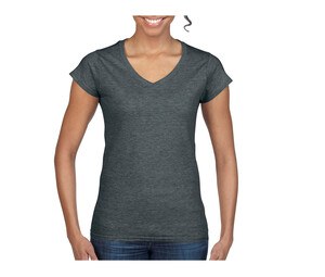 Gildan GN647 - Naisten V-aukkoinen t-paita 100% puuvillaa Dark Heather