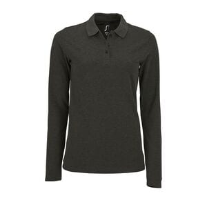 SOL'S 02083 - Perfect Lsl Women Long Sleeve Piqué Polo Shirt Charcoal Melange
