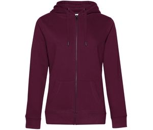 B&C BCW03Q - Zipped Hoodie QUEEN Dark Cherry