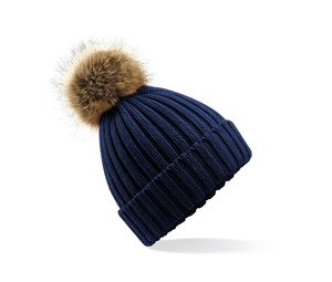 Beechfield BF412 - Big mesh Pop Pom beanie Navy