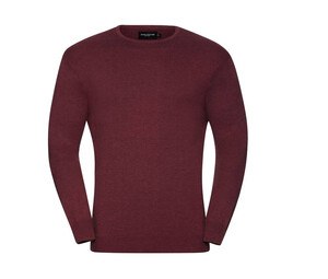 Russell JZ717 - Men's Crew Neck Knitted Pullover Cranberry Marl