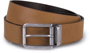 K-up KP812 - Raw edge leather belt - 35 mm Cognac