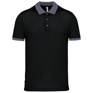 Proact PA489 - Men's performance piqué polo shirt Black / Sporty Grey