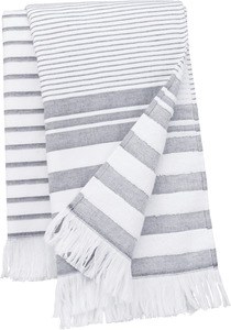 Kariban K132 - Striped fringed fouta Striped White / Smoke