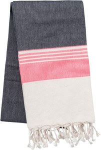 Kariban K134 - Striped fouta Striped Dark Grey / Tropical Pink