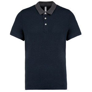 Kariban K260 - Men's two-tone jersey polo shirt Navy/Dark Grey Heather