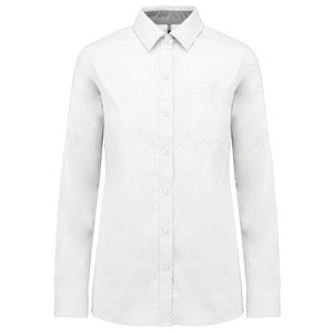 Kariban K585 - Ladies’ Nevada long sleeve cotton shirt White