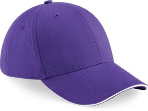Beechfield B20 - Men athleisure 6 panels cap Purple / White