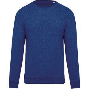 Kariban K480 - Men's organic cotton crew neck raglan sleeve sweatshirt Ocean Blue Heather