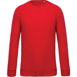 Kariban K480 - Men's organic cotton crew neck raglan sleeve sweatshirt Red