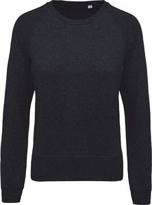 Kariban K481 - Ladies’ organic cotton crew neck raglan sleeve sweatshirt French Navy Heather