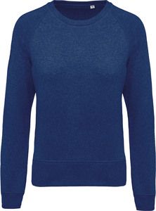 Kariban K481 - Ladies’ organic cotton crew neck raglan sleeve sweatshirt Ocean Blue Heather