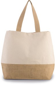 Kimood KI0235 - CANVAS & JUTE HOLD-ALL SHOPPER BAG Natural / Natural