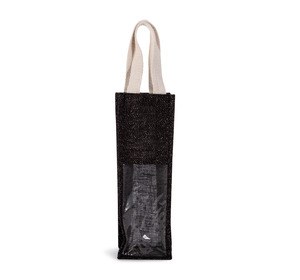 Kimood KI0267 - Jute bottle bag Black / Silver