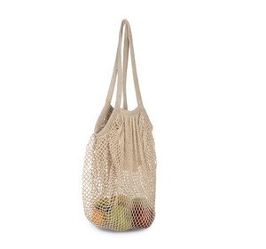 Kimood KI0285 - Cotton mesh grocery bag Natural
