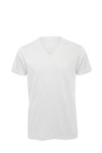 B&C CGTM044 - Men's Organic Cotton Inspire V-neck T-shirt White