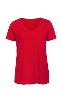 B&C CGTW045 - Ladies' Organic Cotton V-neck T-shirt Red