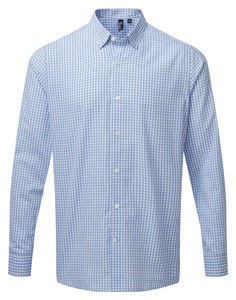 Premier PR252 - Large-check gingham shirt Light Blue/ White