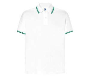 JHK JK205 - Contrast men's polo shirt White / Kelly