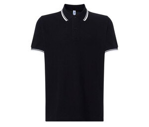 JHK JK205 - Contrast men's polo shirt Black / White