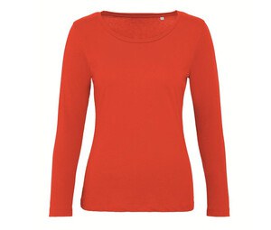 B&C BC071 - Naisten pitkähihainen t-paita, 100% luomupuuvillaa Fire Red