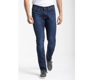 RICA LEWIS RL804 - Men's slim-fit brushed stretch stone jeans Pool Blue